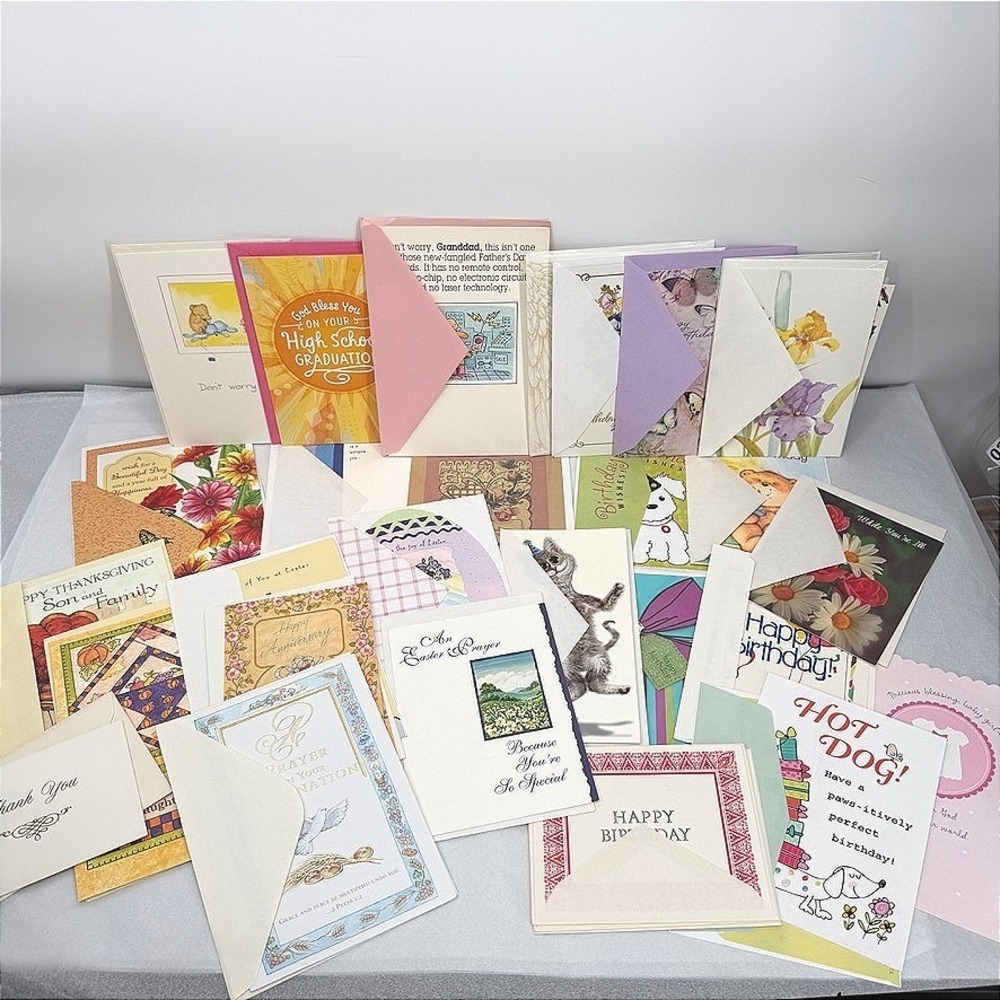Greeting Card Mixed  Assorted LOT All Occasion Stationery Ephemera Bundle